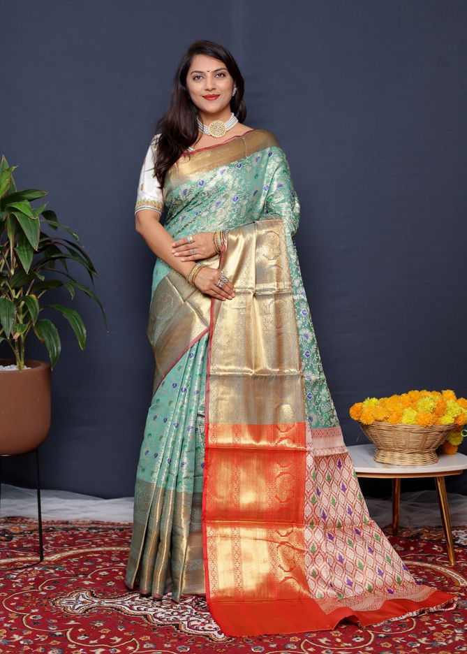 Tissue Meenakari Silk Kanchipuram Saree Catalog